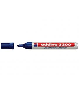 Edding 3300 Rotulador Permanente - Punta Biselada - Trazo entre 1 y 5 mm. - Tinta Casi Inodora - Secado Rapido - Color Azul