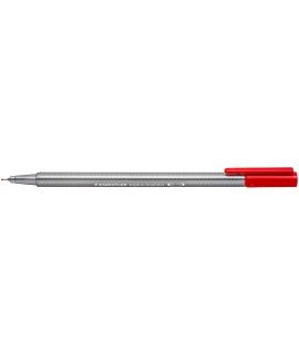 Staedtler Triplus Fineliner 334 Rotulador de Punta Fina - Trazo de 0.3mm - Tinta Base de Agua - Color Rojo