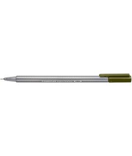 Staedtler Triplus Fineliner 334 Rotulador de Punta Fina - Trazo de 0.3mm - Tinta Base de Agua - Color Verde Oliva