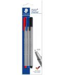 Staedtler Triplus Fineliner 334 Pack de 3 Rotuladores de Punta Fina - Trazo de 0.3mm Aprox - Diseño Ergonomico - Tinta Base de A