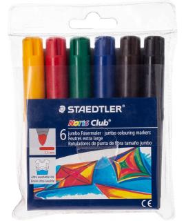 Staedtler Noris Watercolour 341 Pack de 6 Rotuladores de Gran Tamaño - Trazo 3mm Aprox - Lavable Facilmente - Tinta Base de Agua