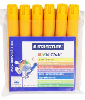 Staedtler Noris Watercolour 340 Pack de 6 Rotuladores de Gran Tamaño - Trazo 3mm Aprox - Lavable Facilmente - Tinta Base de Agua