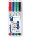 Staedtler Lumocolor Whiteboard Compact 341 Pack de 4 Marcadores para Pizarra - Secado Rapido - Colores Surtidos