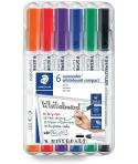 Staedtler Lumocolor 341 Pack de 6 Marcadores para Pizarra - Secado Rapido - Colores Surtidas