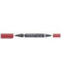 Staedtler Lumocolor 348 Rotulador Permanente de Doble Punta - Secado Rapido - Color Rojo