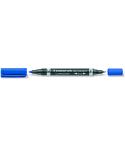 Staedtler Lumocolor 348 Rotulador Permanente de Doble Punta - Secado Rapido - Color Azul