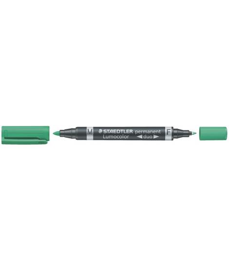 Staedtler Lumocolor 348 Rotulador Permanente de Doble Punta - Secado Rapido - Color Verde