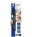 Staedtler Lumocolor 350 Rotulador Permanente con Punta Biselada - Punta 2-5mm - Tinta Antisecado - Recargable - Color Negro