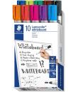 Staedtler Lumocolor 351 Pack de 10 Marcadores para Pizarra Blanca - Punta 2mm Aprox - Secado Rapido - Colores Surtidos