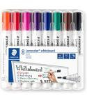 Staedtler Lumocolor 351 Pack de 8 Marcadores para Pizarra Blanca - Secado Rapido - Colores Surtidos