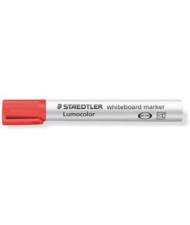 Staedtler Lumocolor 351 Rotulador para Pizarra - Punta Redonda - Trazo 2mm - Capuchon con Clip - Color Rojo