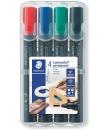 Staedtler Lumocolor 352 Pack de 4 Marcadores Permanentes - Secado Rapido - Colores Surtidos