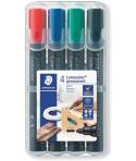 Staedtler Lumocolor 352 Pack de 4 Marcadores Permanentes - Secado Rapido - Colores Surtidos