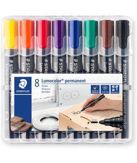 Staedtler Lumocolor 352 Pack de 8 Marcadores Permanentes - Secado Rapido - Colores Surtidos