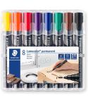 Staedtler Lumocolor 352 Pack de 8 Marcadores Permanentes - Secado Rapido - Colores Surtidos