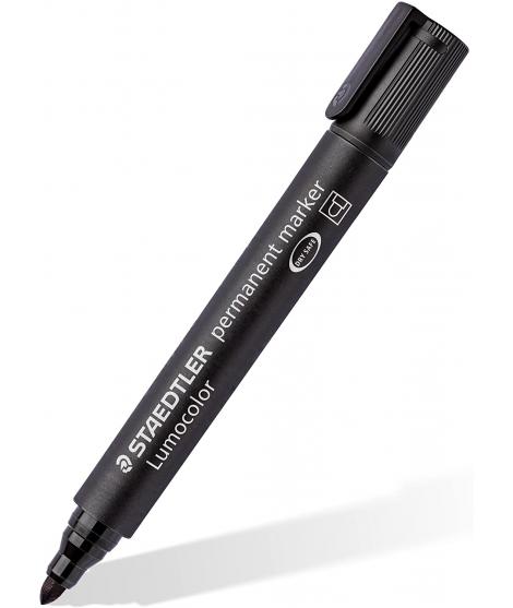 Staedtler Lumocolor 352 Rotulador Permanente - Punta Redonda - Trazo 2mm Aprox - Capuchon con Clip - Secado Rapido - Color Negro