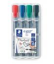 Staedtler Lumocolor Flipchart 356 Pack de 4 Marcadores Permanentes - Tinta Base de Agua - Colores Surtidos