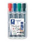 Staedtler Lumocolor Flipchart 356 Pack de 4 Marcadores Permanentes - Tinta Base de Agua - Colores Surtidos