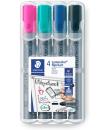 Staedtler Lumocolor Flipchart 356 Pack de 4 Marcadores Permanentes - Tinta Base de Agua - Colores Surtidos