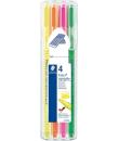 Staedtler Triplus Textsurfer 362 Pack de 4 Marcadores Fluorescentes - Trazo 1 - 4mm Aprox - Tina Base de Agua - Colores Surtidos