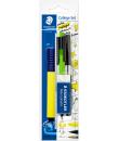 Staedtler Pack Escolar Compuesto por 1 Marcador Amarillo + 1 Goma de Borrar + 1 Boligrafo Negro + 1 Portaminas de 0.5mm + 1 Regl