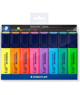 Staedtler Textsurfer Classic 364 Pack de 8 Marcadores Fluorescentes - Secado Rapido - Trazo 1 - 5mm - Colores Surtidos