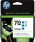 HP 712 Cyan Pack de 3 Cartuchos de Tinta Originales - 3ED77A