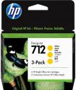 HP 712 Amarillo Pack de 3 Cartuchos de Tinta Originales - 3ED79A