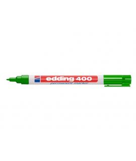 Edding 400 Rotulador Permanente - Punta Redonda - Trazo 1 mm. - Recargable - Secado Rapido - Color Verde