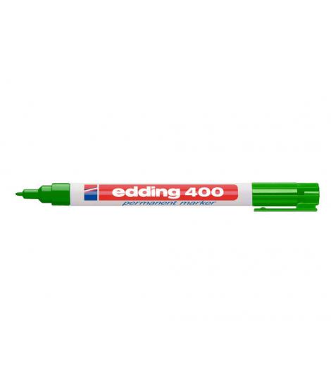 Edding 400 Rotulador Permanente - Punta Redonda - Trazo 1 mm. - Recargable - Secado Rapido - Color Verde