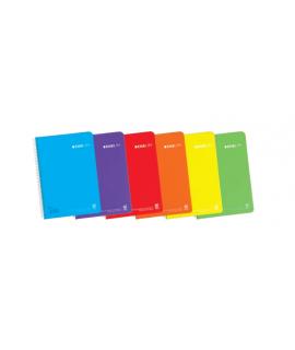 Enri Plus Cuaderno Espiral Formato Folio Pautado 3.5mm - 80 Hojas 90gr con Margen - Cubierta de Plastico - Colores Surtidos