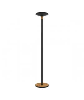 Unilux Lampara de Pie LED Baly Bamboo Negra - Diseño Elegante de Bambu - Iluminacion LED Eficiente - Altura Ajustable - Base Res