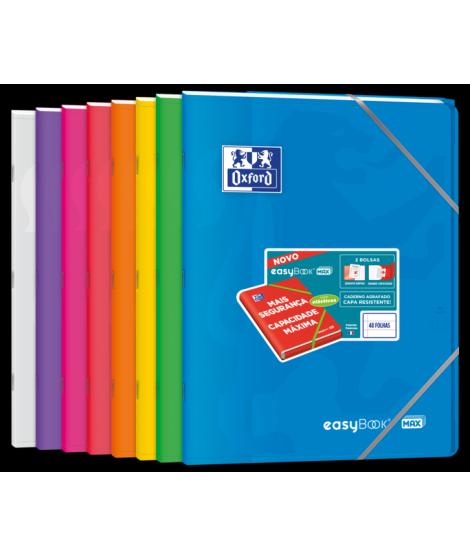 Oxford Easybook Max A4 Libreta Grapada - Tapa de Plastico Resistente - 1 Linea con 2 Margenes - 48 Hojas de Papel de Alta Calida