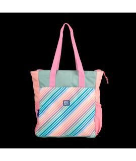 Oxford Colorblock Tote Bag Convertible 2 en 1 - Capacidad de 30L - Para Usar como Bolso de Mano o Mochila - Compartimento Acolch