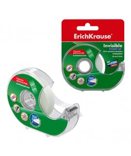 Erichkrause Cinta Adhesiva Invisible con Aplicador 12mmx20m - Superficie Mate - Apta para Escribir Encima - Transparente