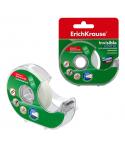 Erichkrause Cinta Adhesiva Invisible con Aplicador 12mmx20m - Superficie Mate - Apta para Escribir Encima - Transparente