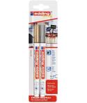 Edding 4085 Pack de 2 Rotuladores de Tiza Liquida - Punta Redonda - Trazo 1-3mm - Olor Neutro - Color Oro y Plata