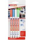 Edding 4085 Basicos Pack de 4 Rotuladores de Tiza Liquida - Punta Redonda - Trazo 1-3mm - Olor Neutro - Colores Blanco, Azul, Ve