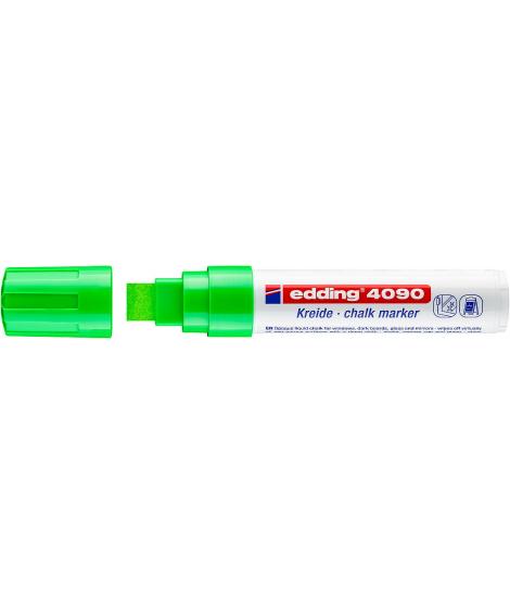 Edding 4090 Rotulador de Tiza Liquida - Punta Biselada - Trazo entre 4 y 15mm - Olor Neutro - Color Verde Claro