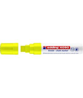 Edding 4090 Rotulador de Tiza Liquida - Punta Biselada - Trazo entre 4 y 15mm - Olor Neutro - Color Amarillo Neon