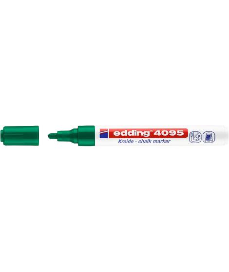 Edding 4095 Rotulador de Tiza Liquida - Punta Redonda - Trazo entre 2 y 3mm - Olor Neutro  - Color Verde