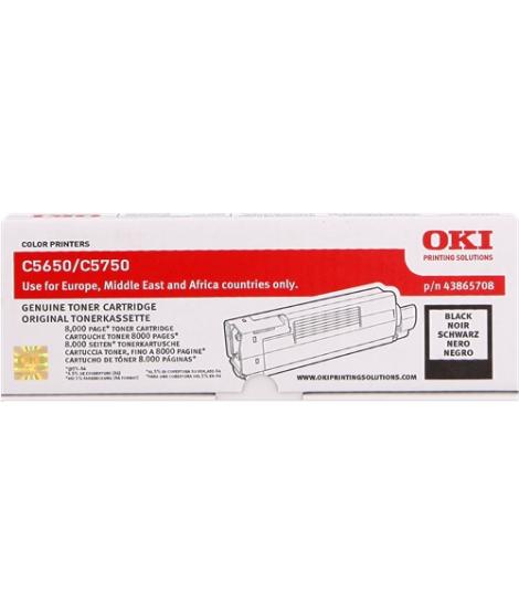 OKI C5650/C5750 Negro Cartucho de Toner Original - 43865708