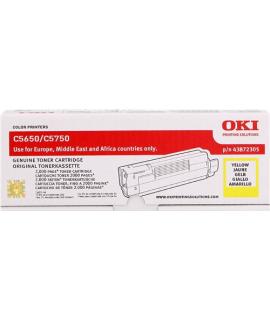 OKI C5650/C5750 Amarillo Cartucho de Toner Original - 43872305