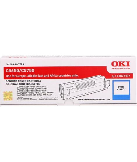 OKI C5650/C5750 Cyan Cartucho de Toner Original - 43872307