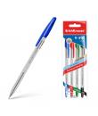 Erichkrause Pack de 4 Boligrafos R-301 Classic Stick 1.0 - Cuerpo Transparente Hexagonal - Punta de 1.0mm - Tinta de Secado Rapi