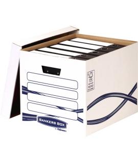 Fellowes Bankers Box Basic Maxi Contenedor de Archivos - Montaje Manual - Carton Reciclado Certificacion FSC - Dimensiones Inter