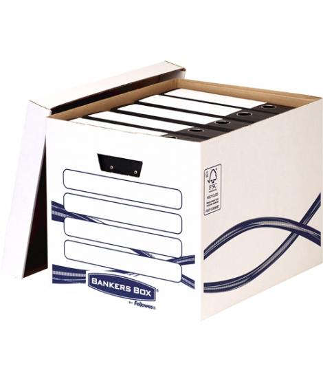 Fellowes Bankers Box Basic Maxi Contenedor de Archivos - Montaje Manual - Carton Reciclado Certificacion FSC