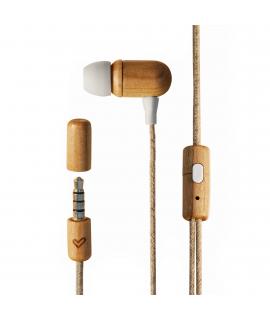 Energy Sistem Auriculares Eco CherryWood - Mini Jack - Madera Sostenible - Cable de Cañamo - Microfono - Control de Conversacion