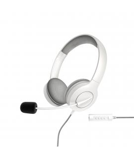 Energy Sistem Auriculares Office 3 - USB y 3.5mm Plug - Control de Volumen y Silencio - Brazo Retractil Microfono - Color Blanco