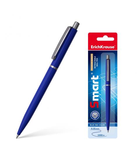 Erichkrause Boligrafo Automatico Smart - Recargable con Clip Metalico - Punta de 07mm - Tinta de Secado Rapido - Color Azul